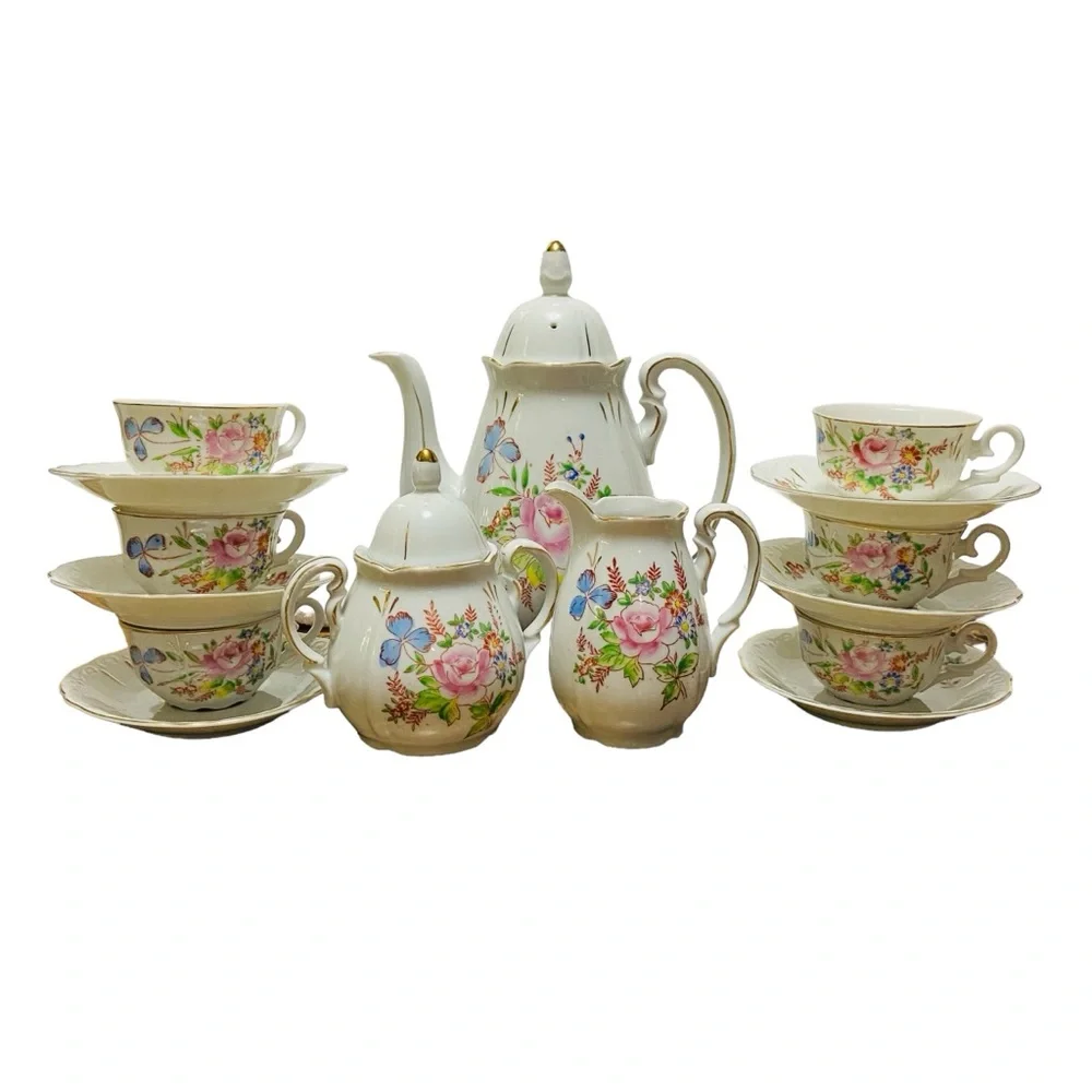 Chugai China Occupied Japan Teapot Tea Set 17 Pieces